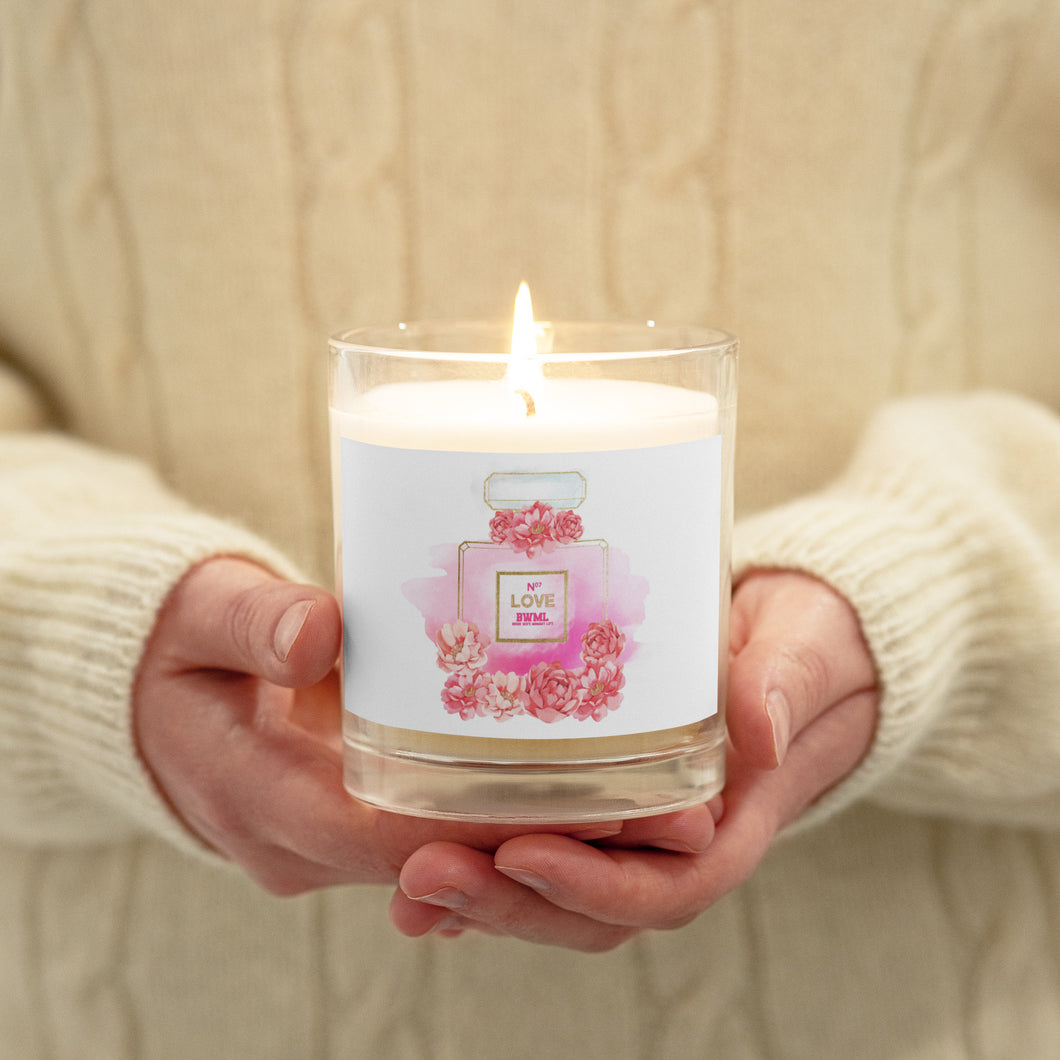 Glass jar soy wax candle