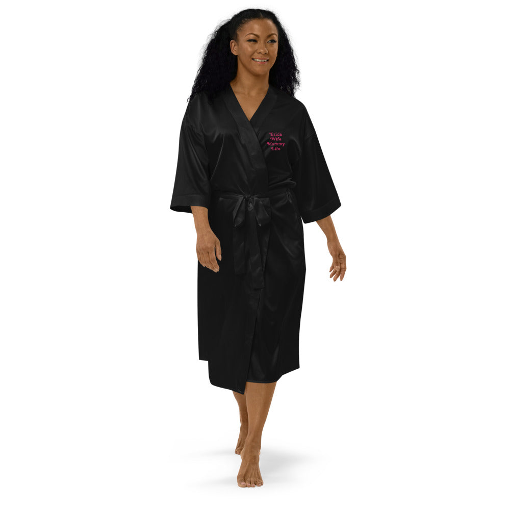 Bride Wife Mommy Life Satin Robe