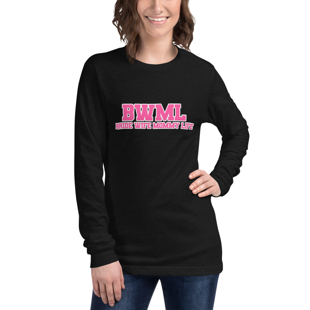 Bride Wife Mommy Life Black Long Sleeve Tee